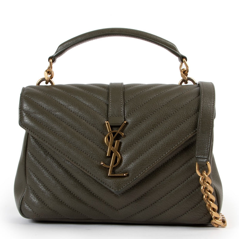 shop safe online Saint Laurent Khaki Green College Crossbody. Shop 100% authentic Saint Laurent Khaki Green College Crossbody.