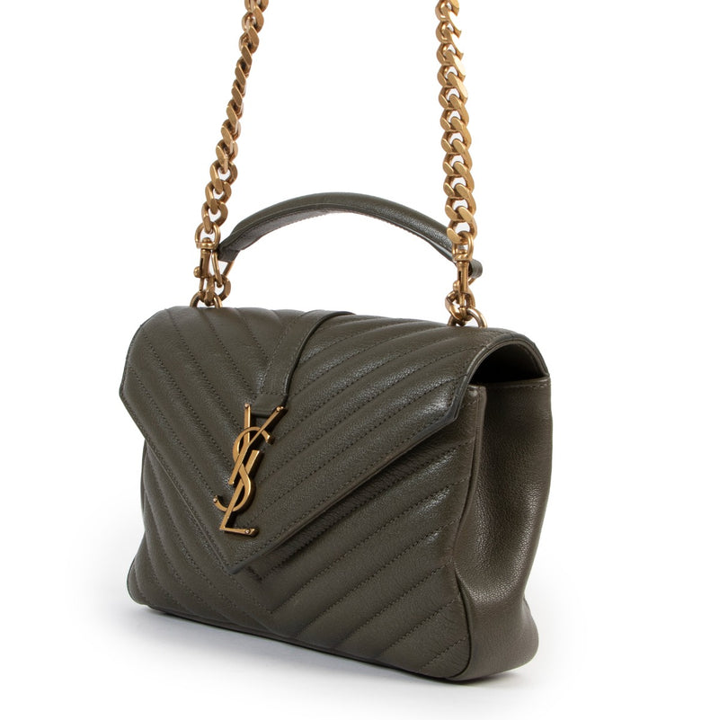 shop safe online Saint Laurent Khaki Green College Crossbody. Shop 100% authentic Saint Laurent Khaki Green College Crossbody.