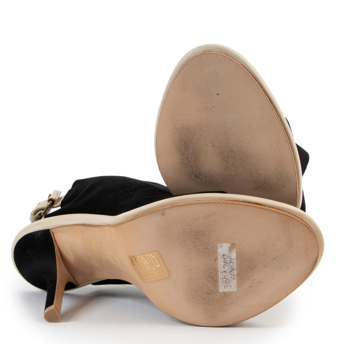 Balenciaga Black Heeled Suede Sandals