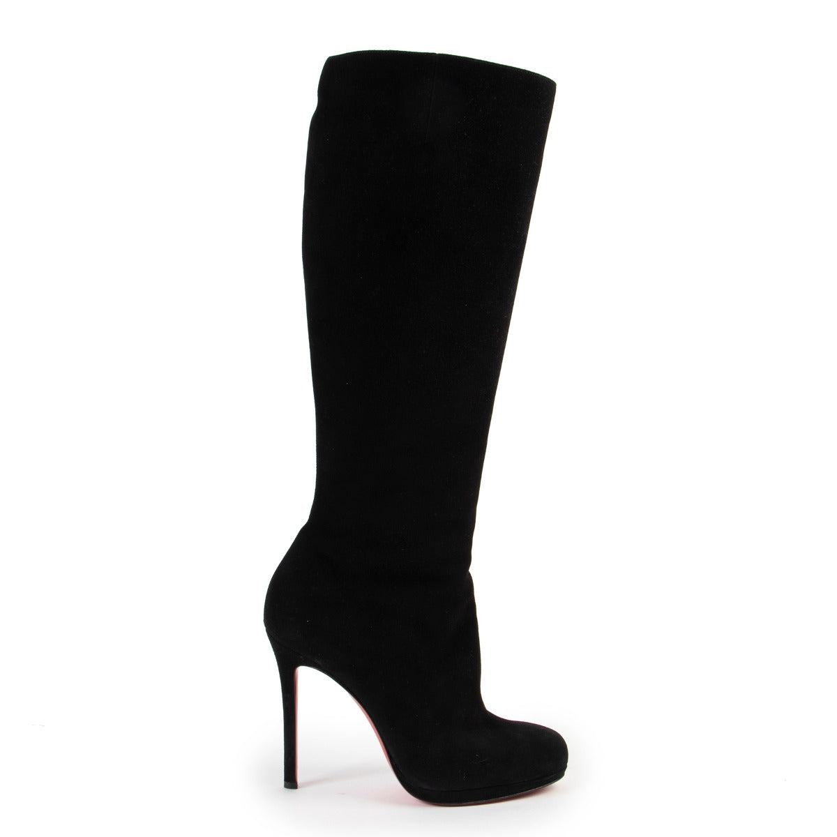 Shop authentic second hand luxury designer Christian Louboutin Botalili 120 Black Suede Boots at Labellov