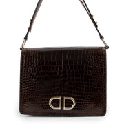 Delvaux Camargue Brown Crocodile Vintage Shoulder Bag, Delvaux Crocodile, Delvaux Crocodile bag, Delvaux Brown bag