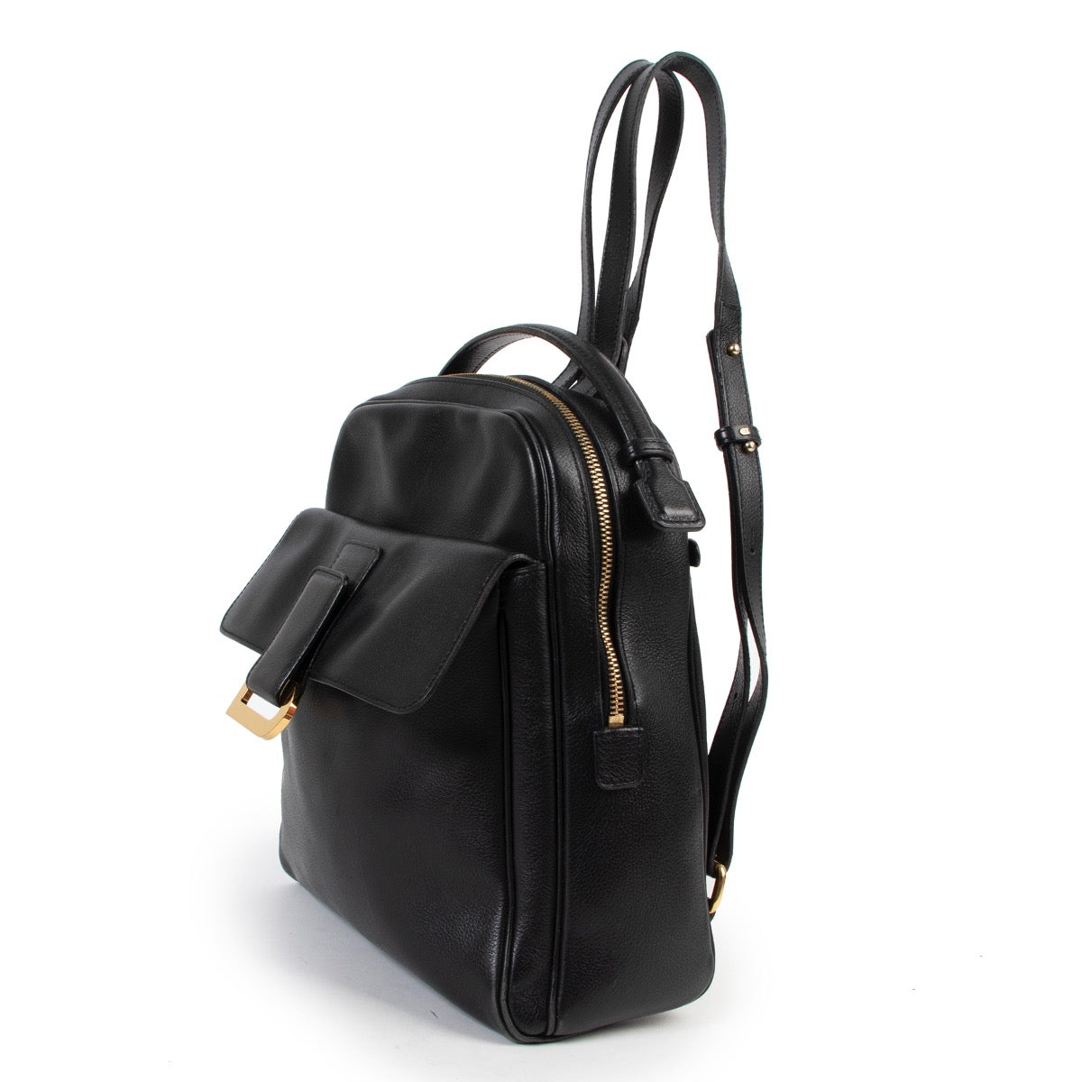 Buy luxury second hand designer high-end fashion Delvaux Onde Black Leather Backpack at Labellov.