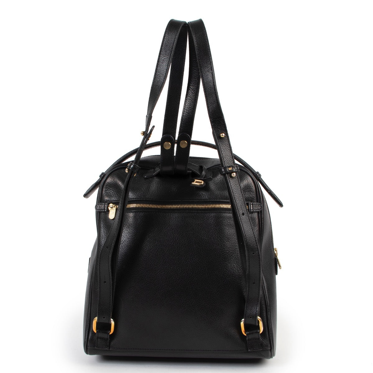 Buy luxury second hand designer high-end fashion Delvaux Onde Black Leather Backpack at Labellov.