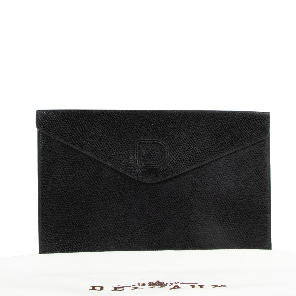 Shop now for your pre-loved, 100% authentic Delvaux Black Grained Leather Clutch, at Labellov.