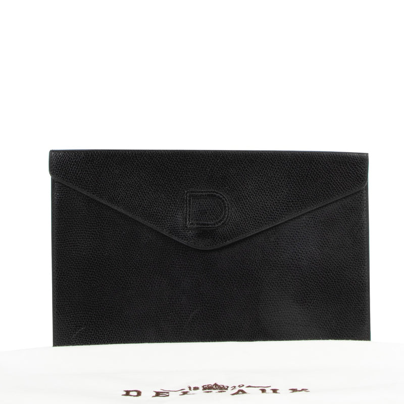 Shop now for your pre-loved, 100% authentic Delvaux Black Grained Leather Clutch, at Labellov.