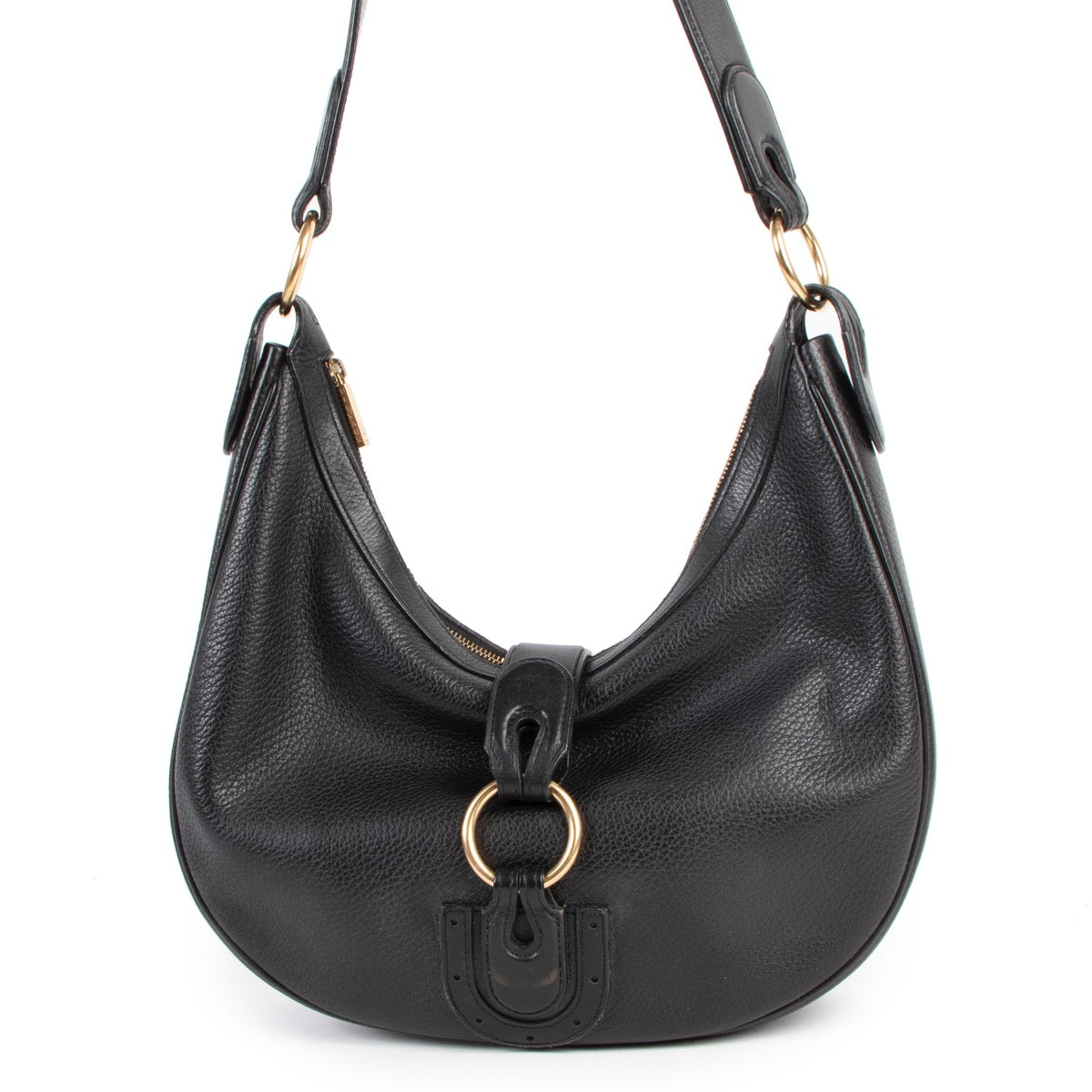Shop safe online at Labellov in Antwerp this 100% authentic second hand Delvaux Camille PM Black Leather Shoulder Bag