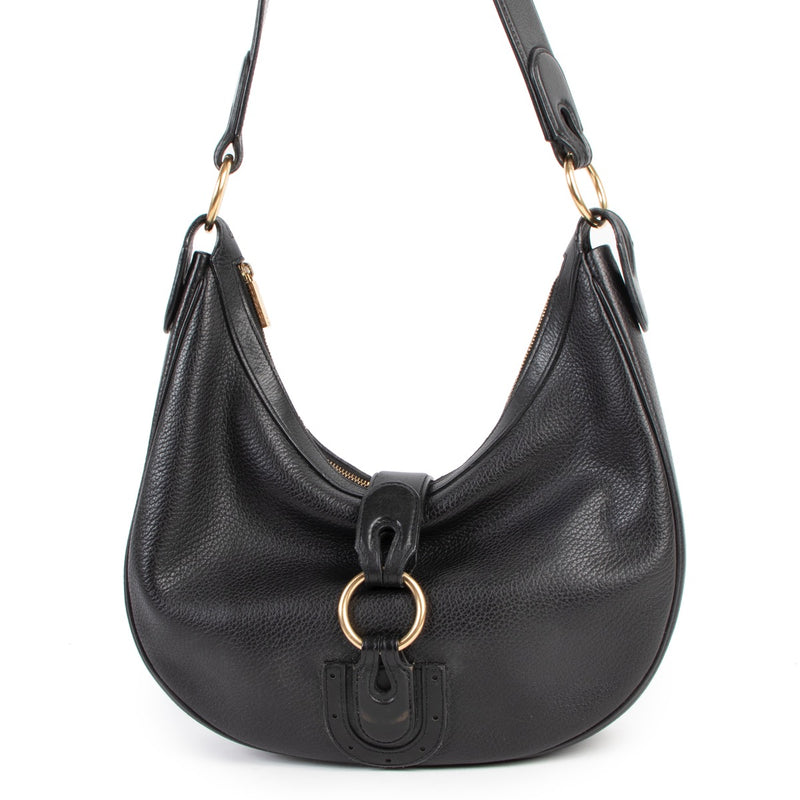 Shop safe online at Labellov in Antwerp this 100% authentic second hand Delvaux Camille PM Black Leather Shoulder Bag