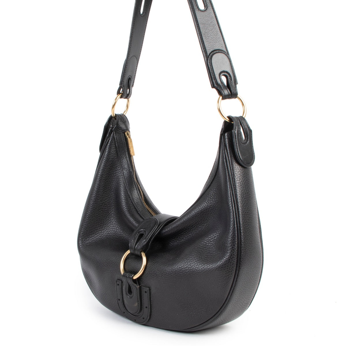 Shop safe online at Labellov in Antwerp this 100% authentic second hand Delvaux Camille PM Black Leather Shoulder Bag