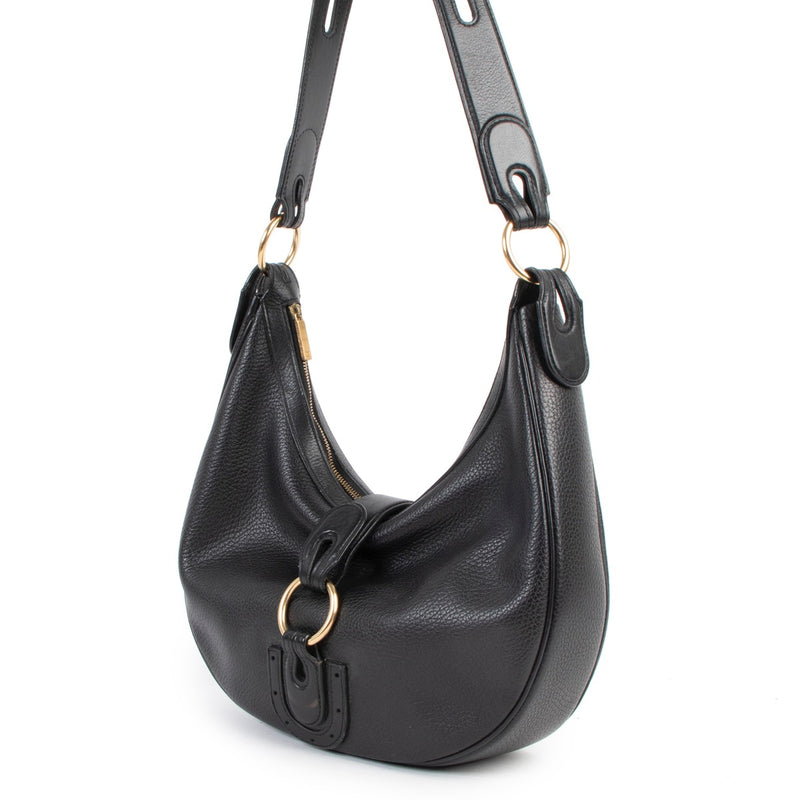 Shop safe online at Labellov in Antwerp this 100% authentic second hand Delvaux Camille PM Black Leather Shoulder Bag