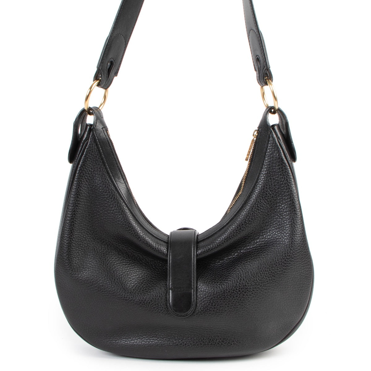 Shop safe online at Labellov in Antwerp this 100% authentic second hand Delvaux Camille PM Black Leather Shoulder Bag