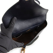 Shop safe online at Labellov in Antwerp this 100% authentic second hand Delvaux Grelon GM Marine Blue Jumping Leather Crossbody Bag