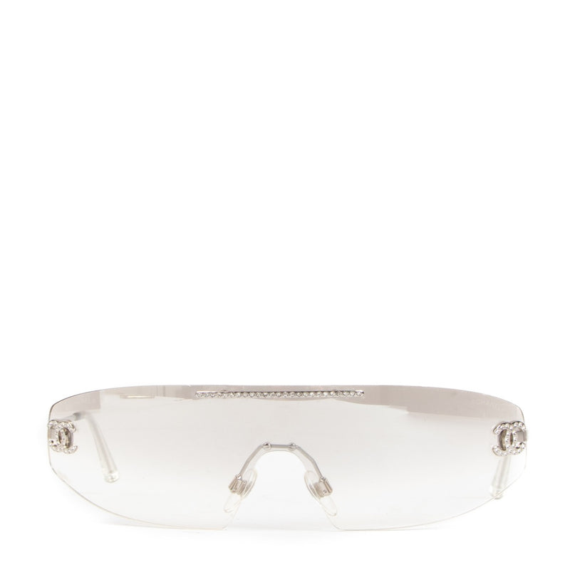 Chanel Silver 4078 CC Crystal Sunglasses