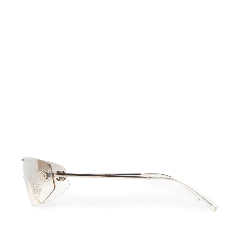 Chanel Silver 4078 CC Crystal Sunglasses