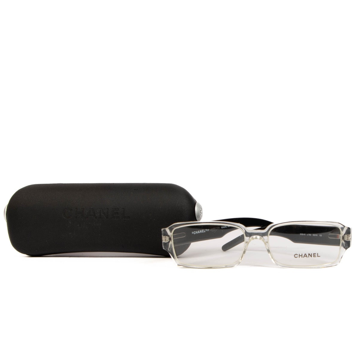 Shop safe online at Labellov these 100% authentic second hand Chanel Black Logo 3059 Optical Glasses