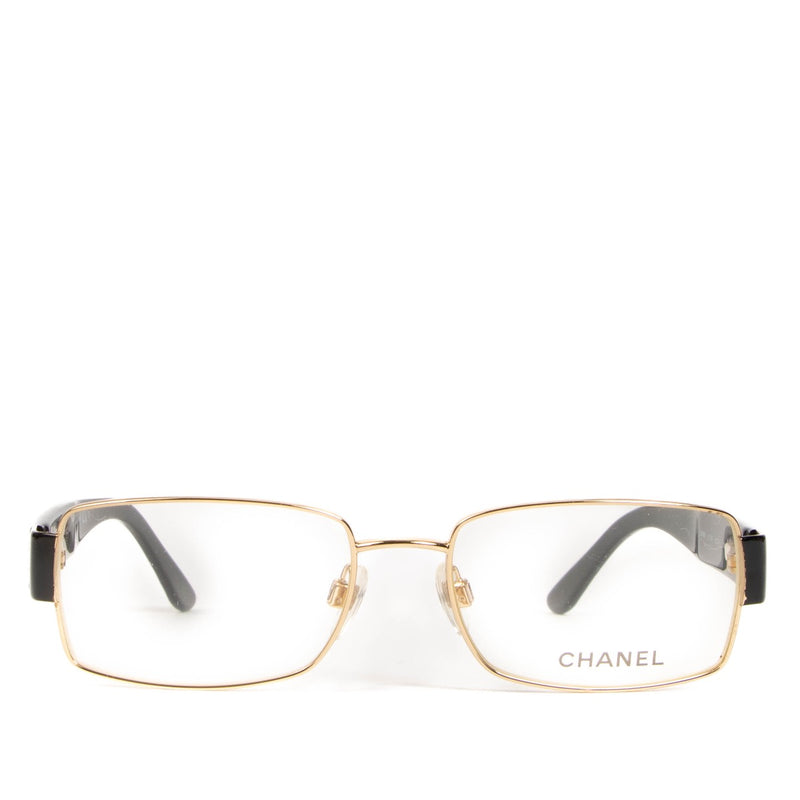 Shop safe online at Labellov these 100% authentic second hand Chanel Black and Gold 2088 CC Quilting Optical Glasses