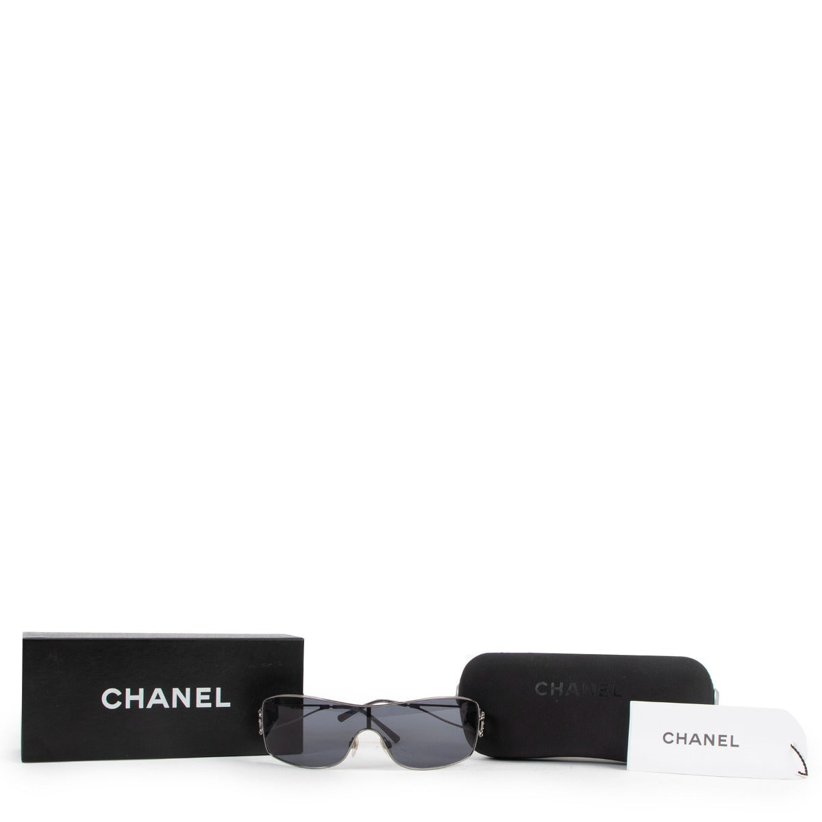 Chanel Black Swarovski Crystal CC Logo Sunglasses 4072-B