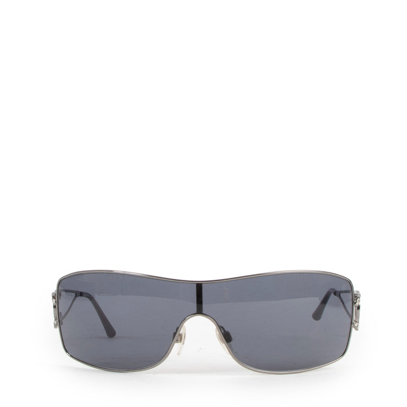 Chanel Black Swarovski Crystal CC Logo Sunglasses 4072-B