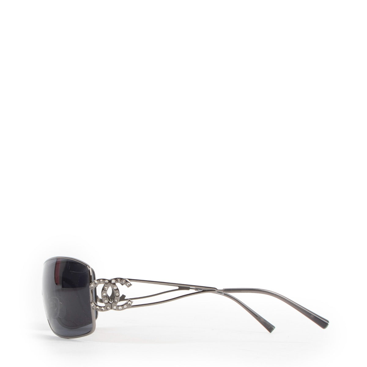Chanel Black Swarovski Crystal CC Logo Sunglasses 4072-B