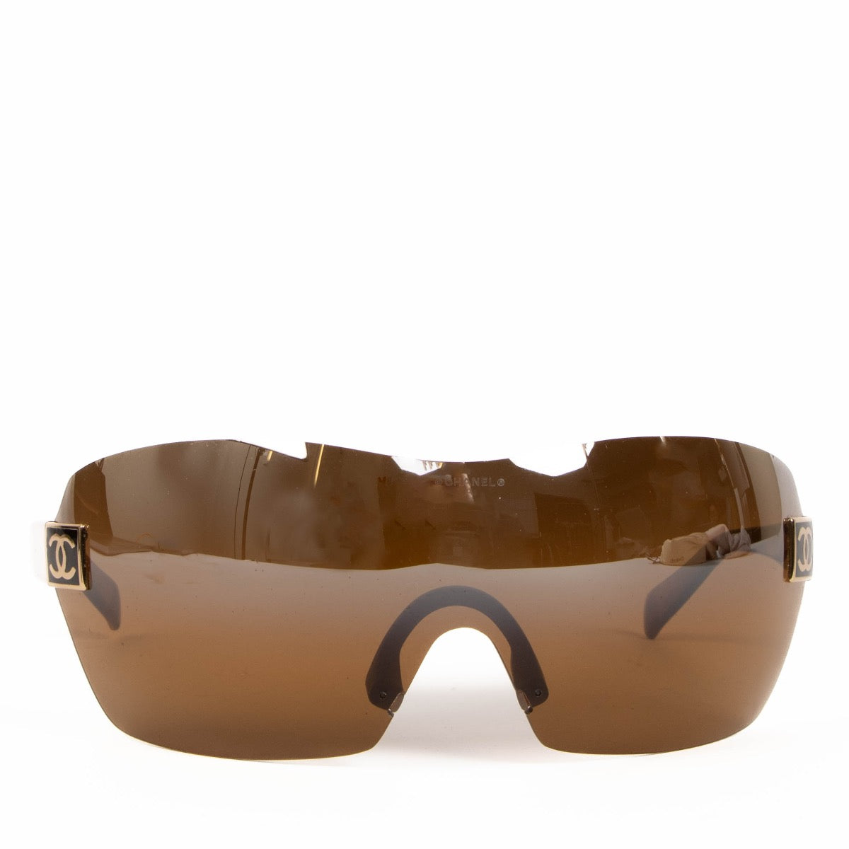 Shop safe online Labellov this 100% authentic second hand Chanel Tortoise 4111 Shield Sunglasses