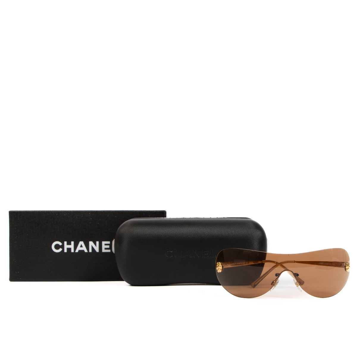 shop safe online at Labellov these 100% authentic second hand Chanel Brown 4086 Camellia Sunglasses