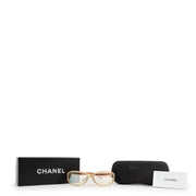 Chanel Gold Schimmer Oval Sunglasses