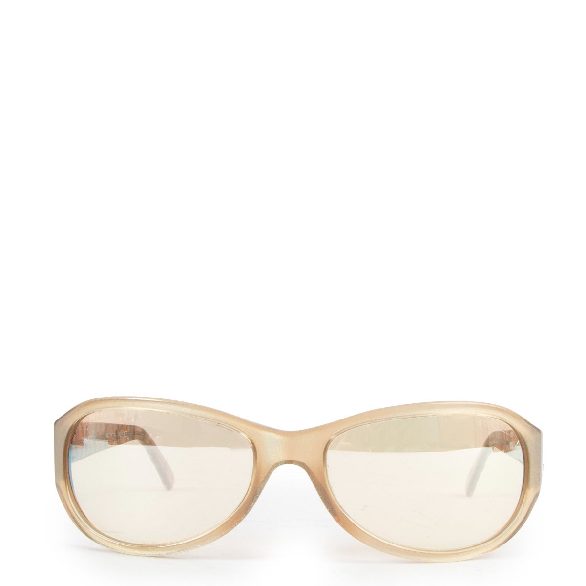 Chanel Gold Schimmer Oval Sunglasses