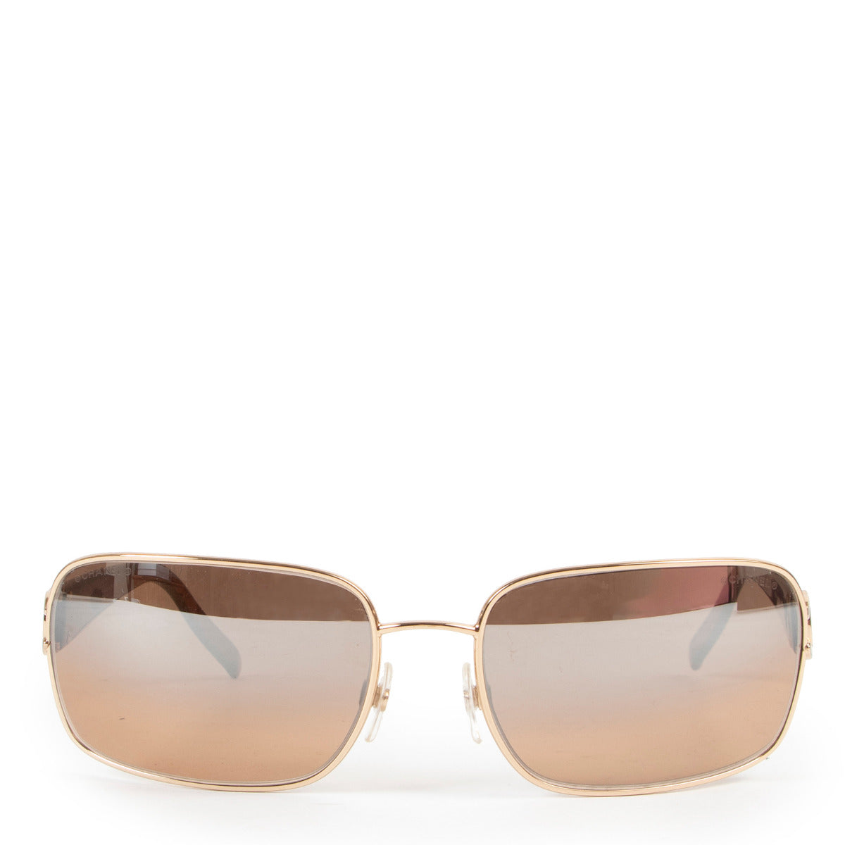 Lunettes de soleil Chanel Brown CC à monture métallique