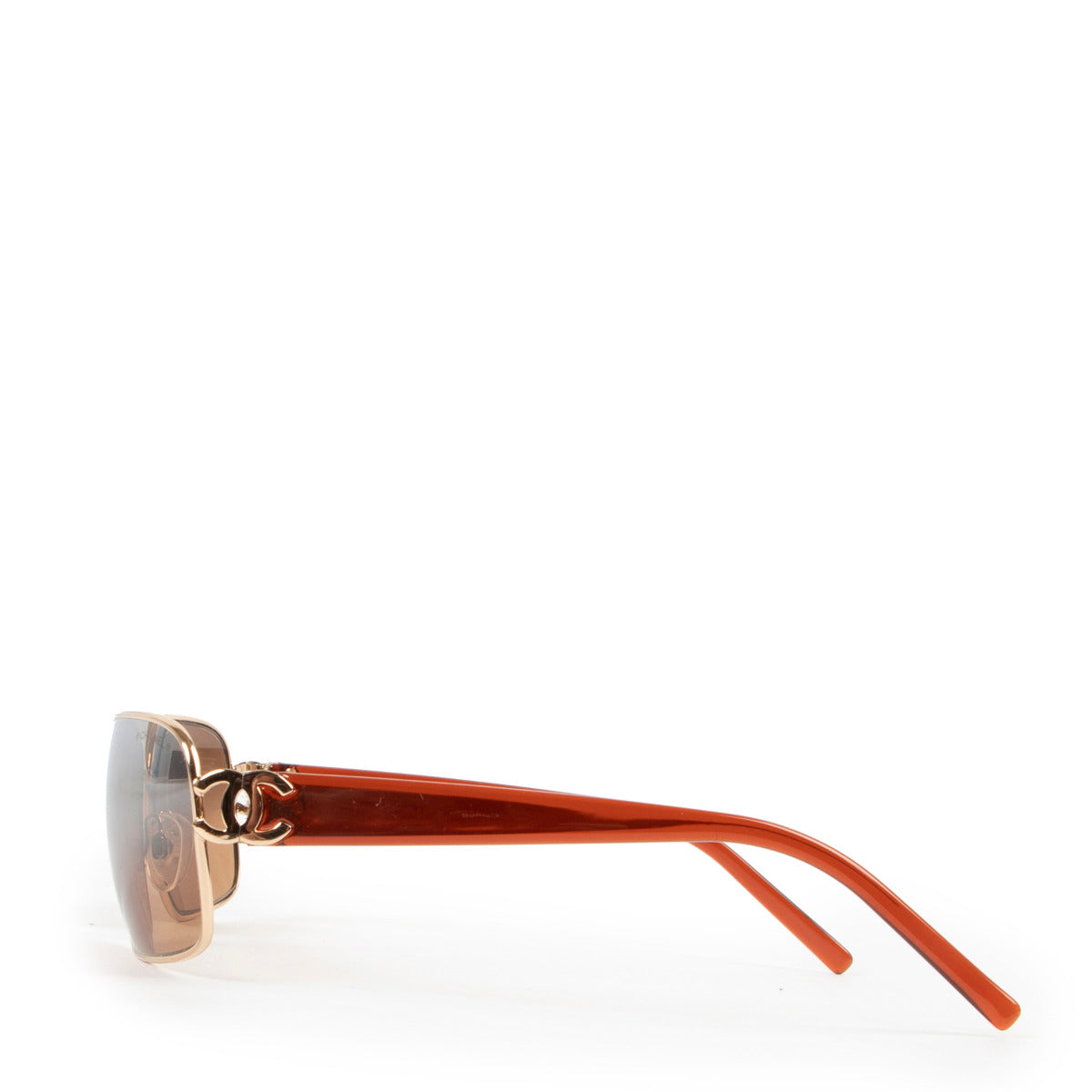 Lunettes de soleil Chanel Brown CC à monture métallique