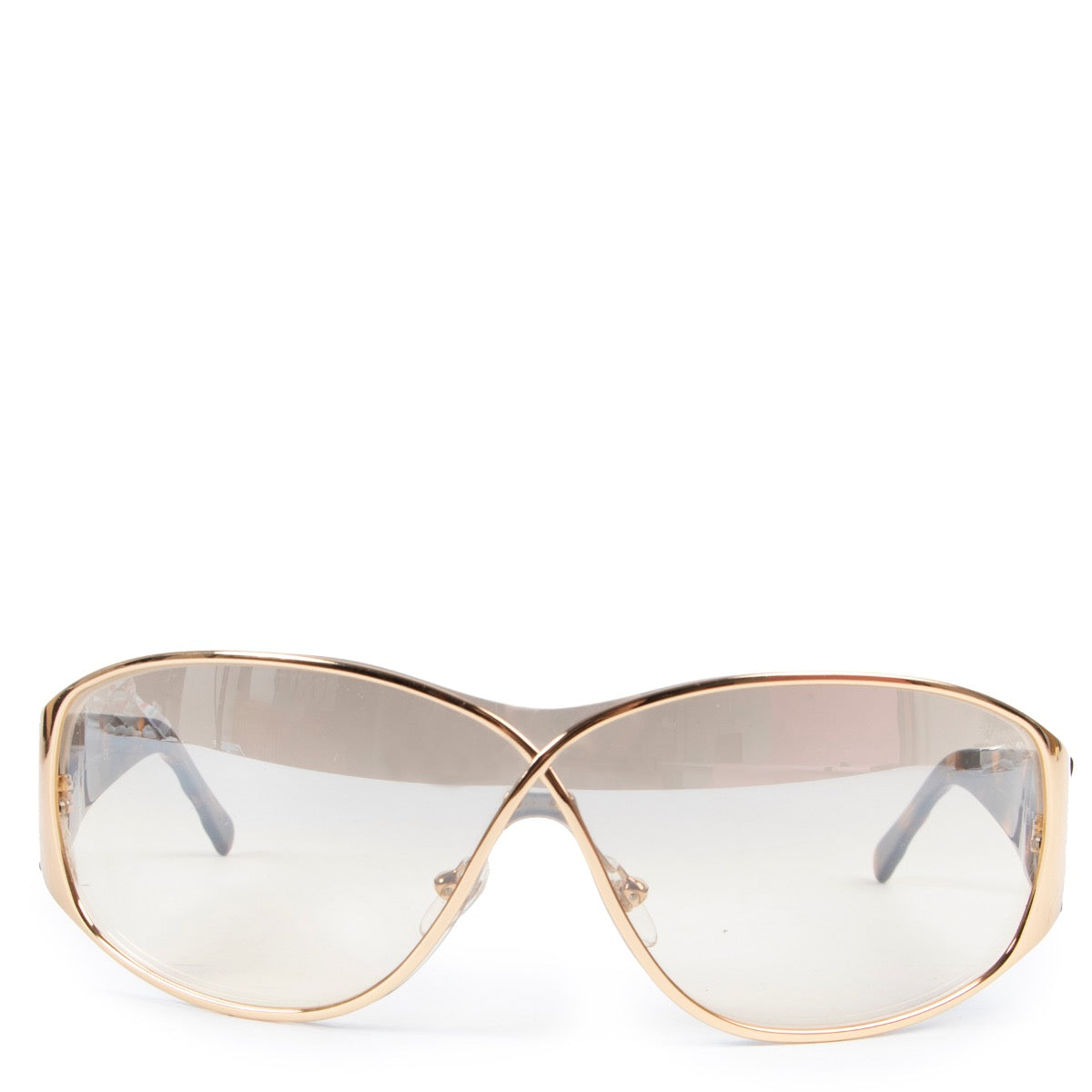 Buy an authentic pair of second hand Chanel Brown Quilted Frame Sunglasses at Labellov
