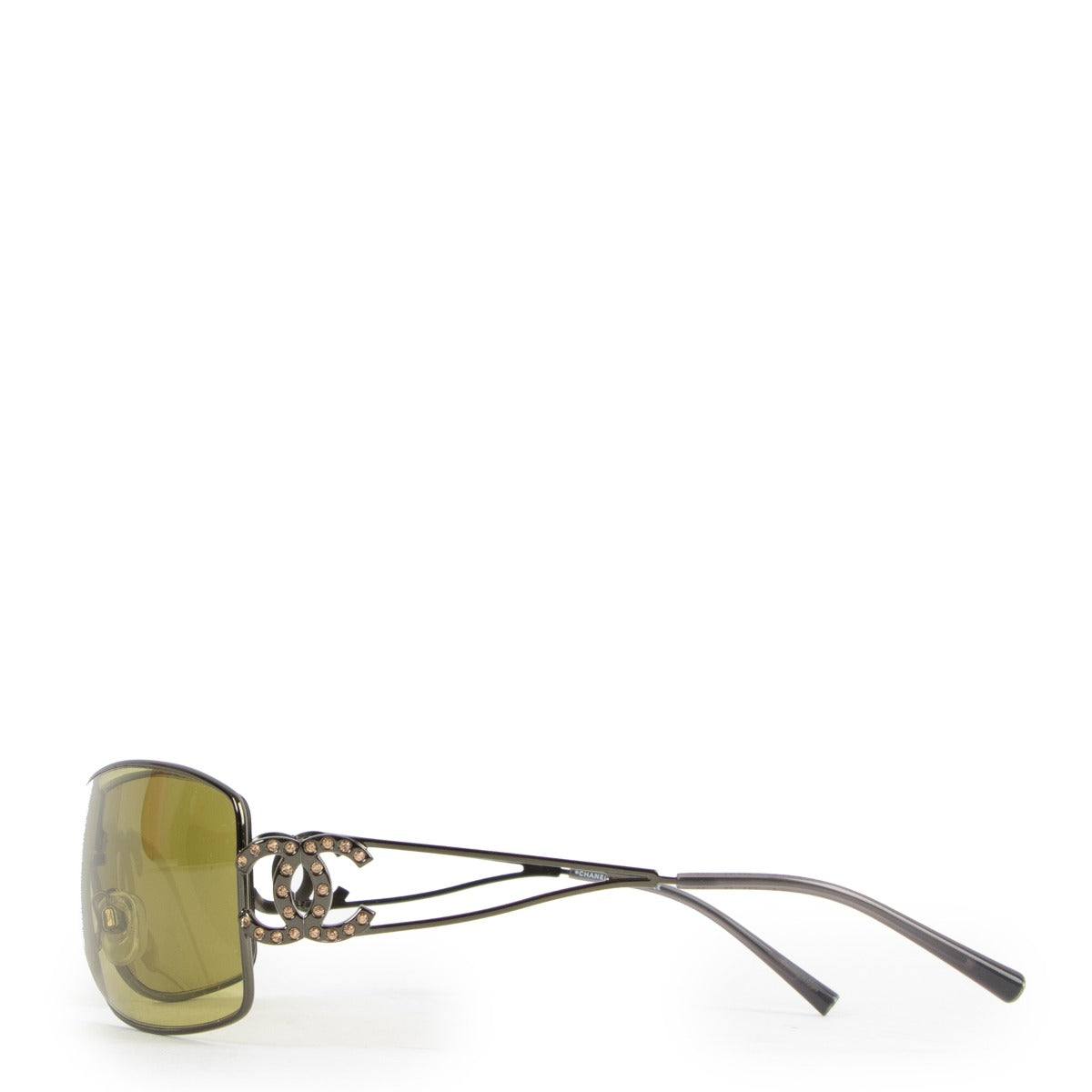 Chanel Green Translucent CC Cystal Sunglasses