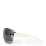 Chanel Black Translucent Frameless Shield Sunglasses
