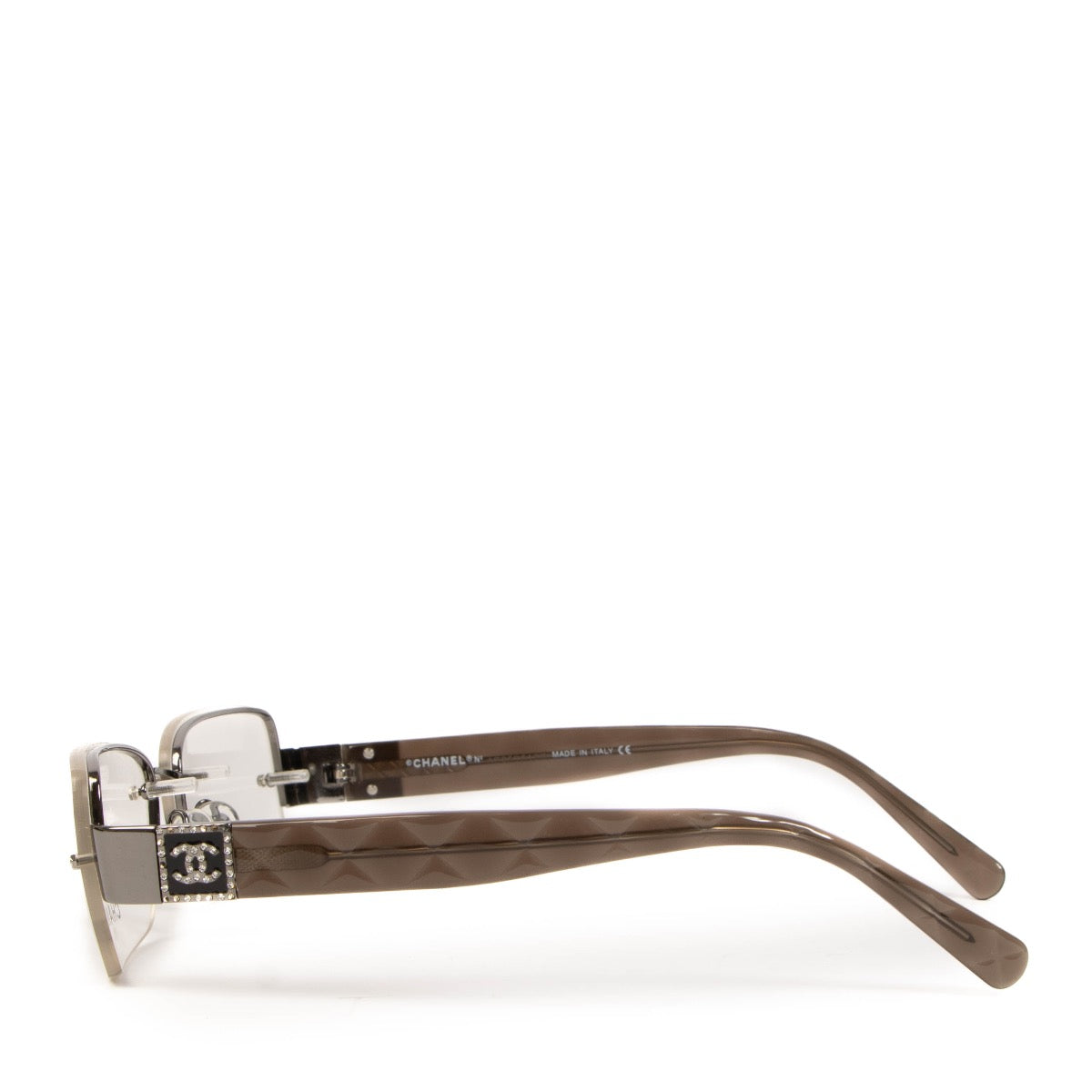 Shop safe online at Labellov these 100% authentic second hand Chanel Grey 2065 CC Quilting Optical Glasses