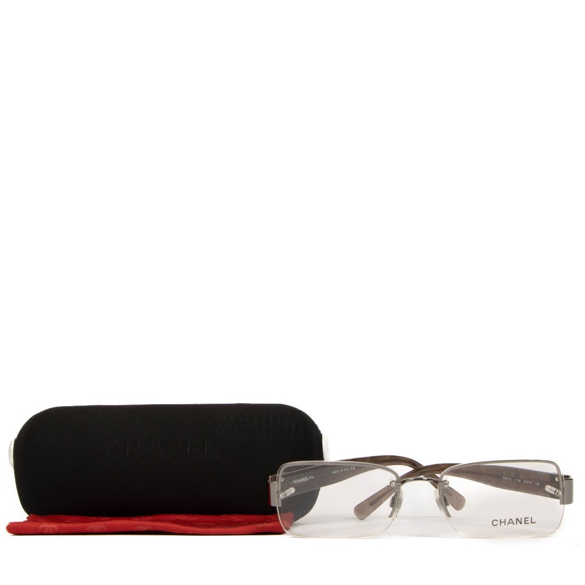 Shop safe online at Labellov these 100% authentic second hand Chanel Grey 2065 CC Quilting Optical Glasses