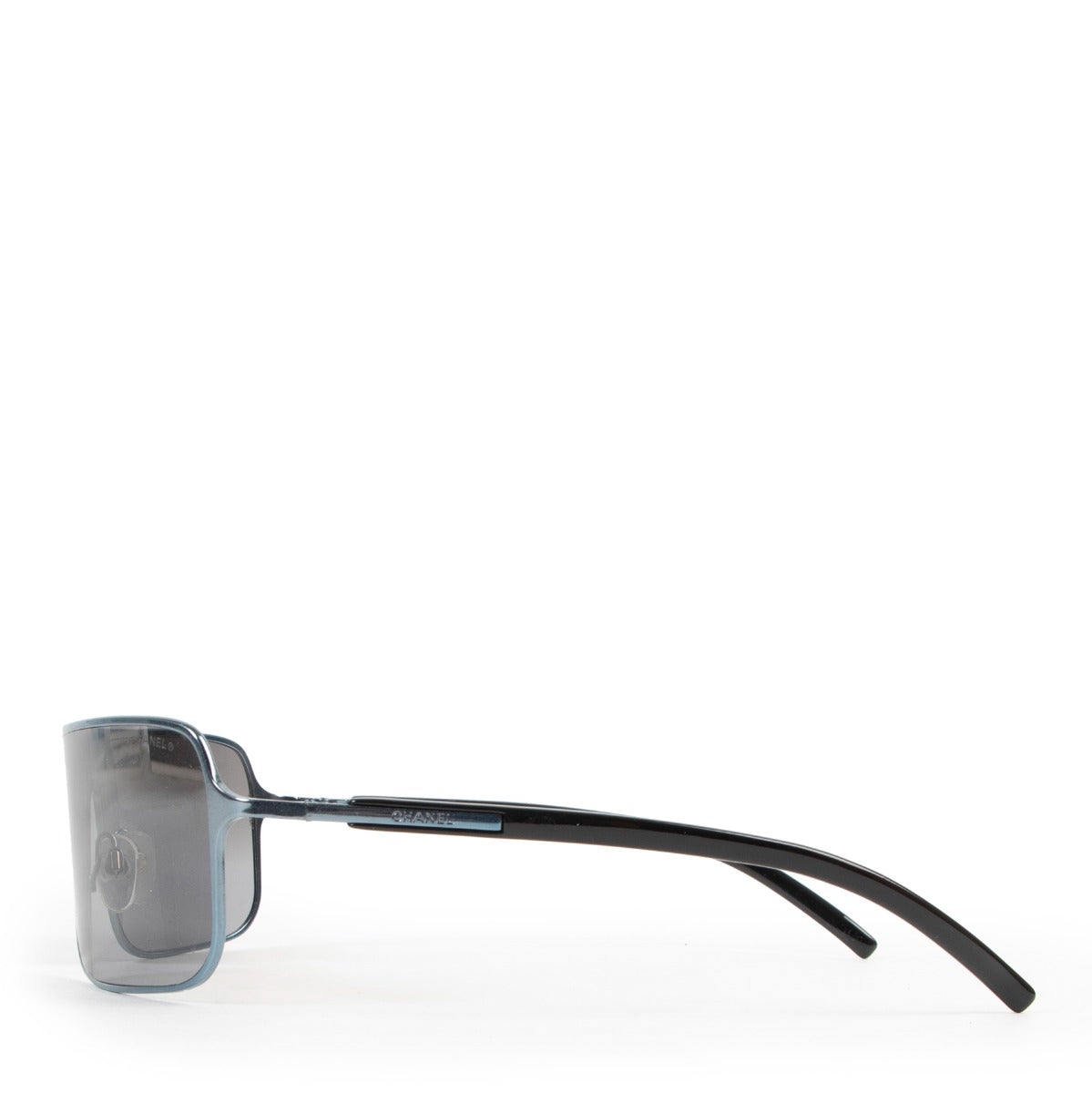 Shop authentic second hand vintage luxury designer Chanel Grey Square Metal Frame Sunglasses 4098 at Labellov.