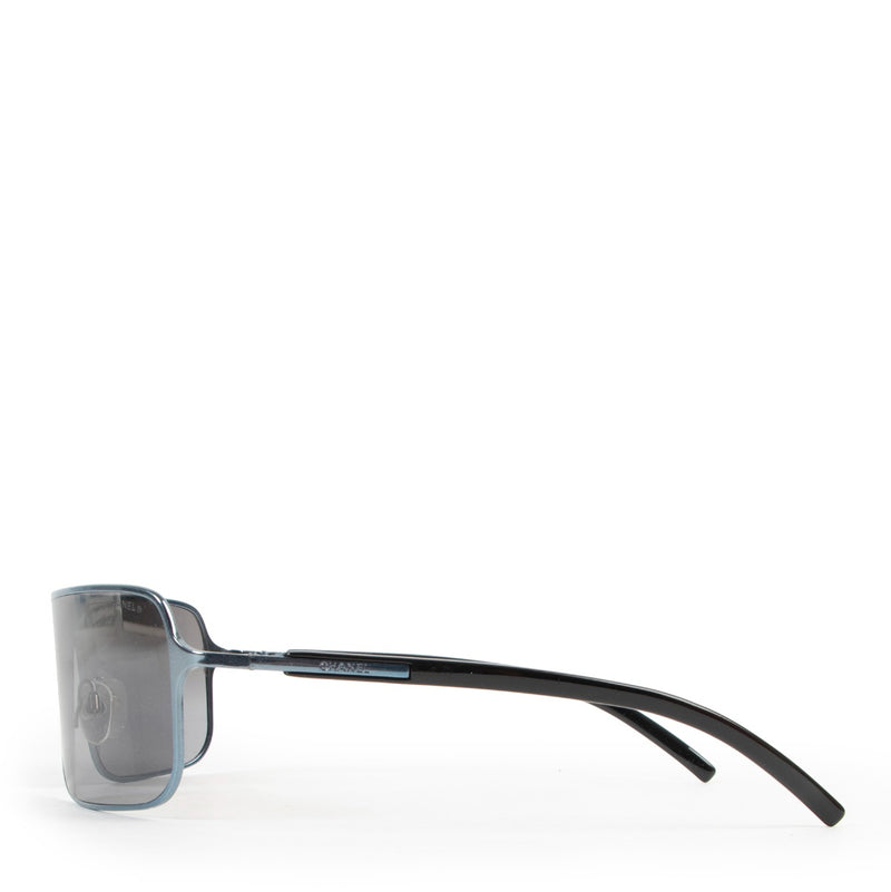 Shop authentic second hand vintage luxury designer Chanel Grey Square Metal Frame Sunglasses 4098 at Labellov.