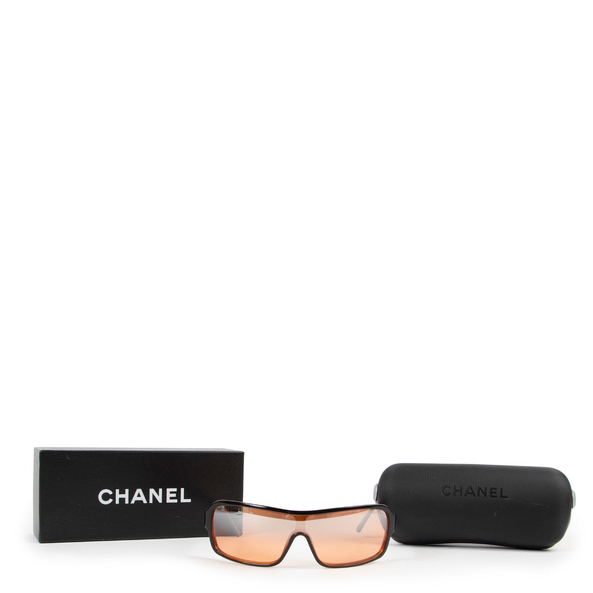 Buy an authentic pair of second hand Chanel Brown Mono-Sunglasses at Labellov