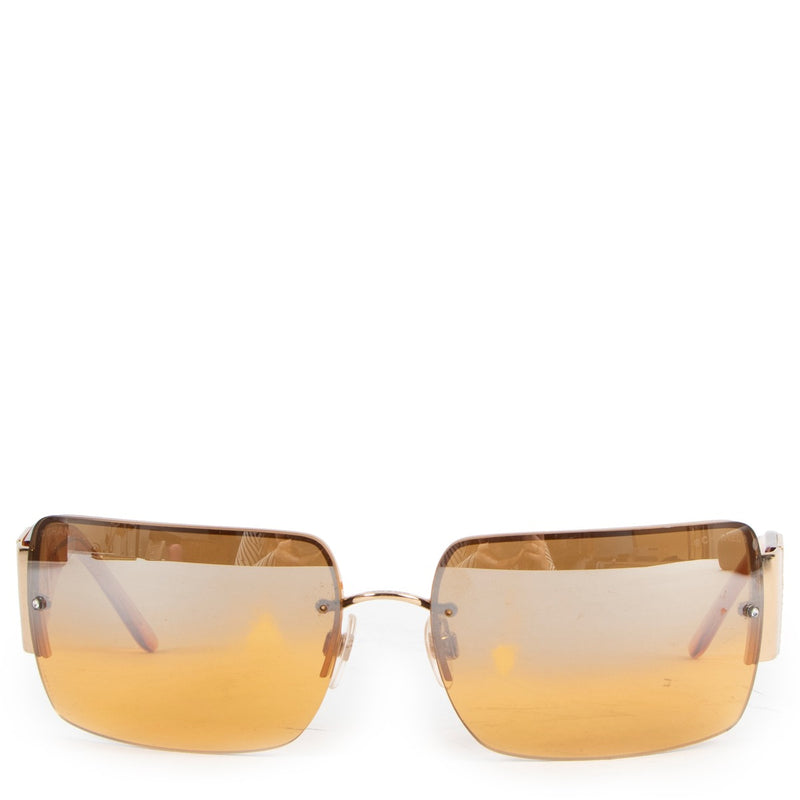 Chanel Orange Rimless CC Crystal Sunglasses 4095