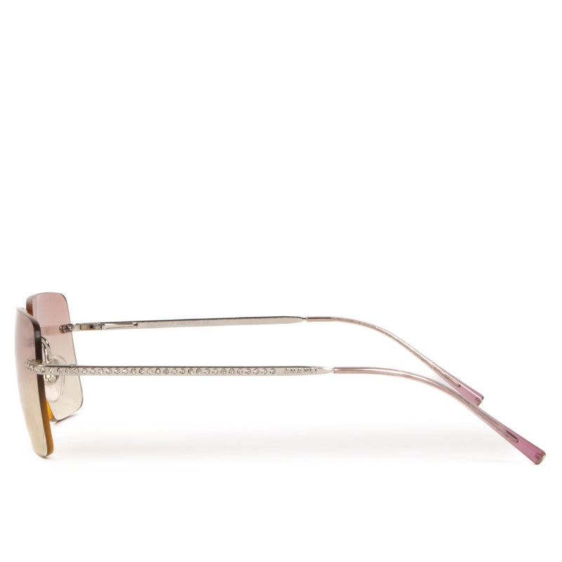 Shop safe online at Labellov these Chanel Silver 4101 Crystal Sunglasses