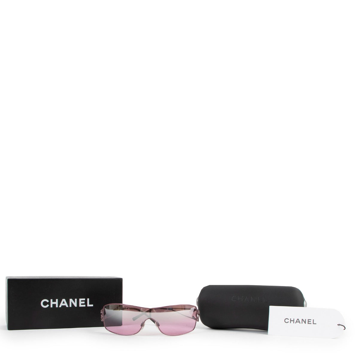 Chanel Purple Gradient Swarovski Crystal CC Logo Sunglasses