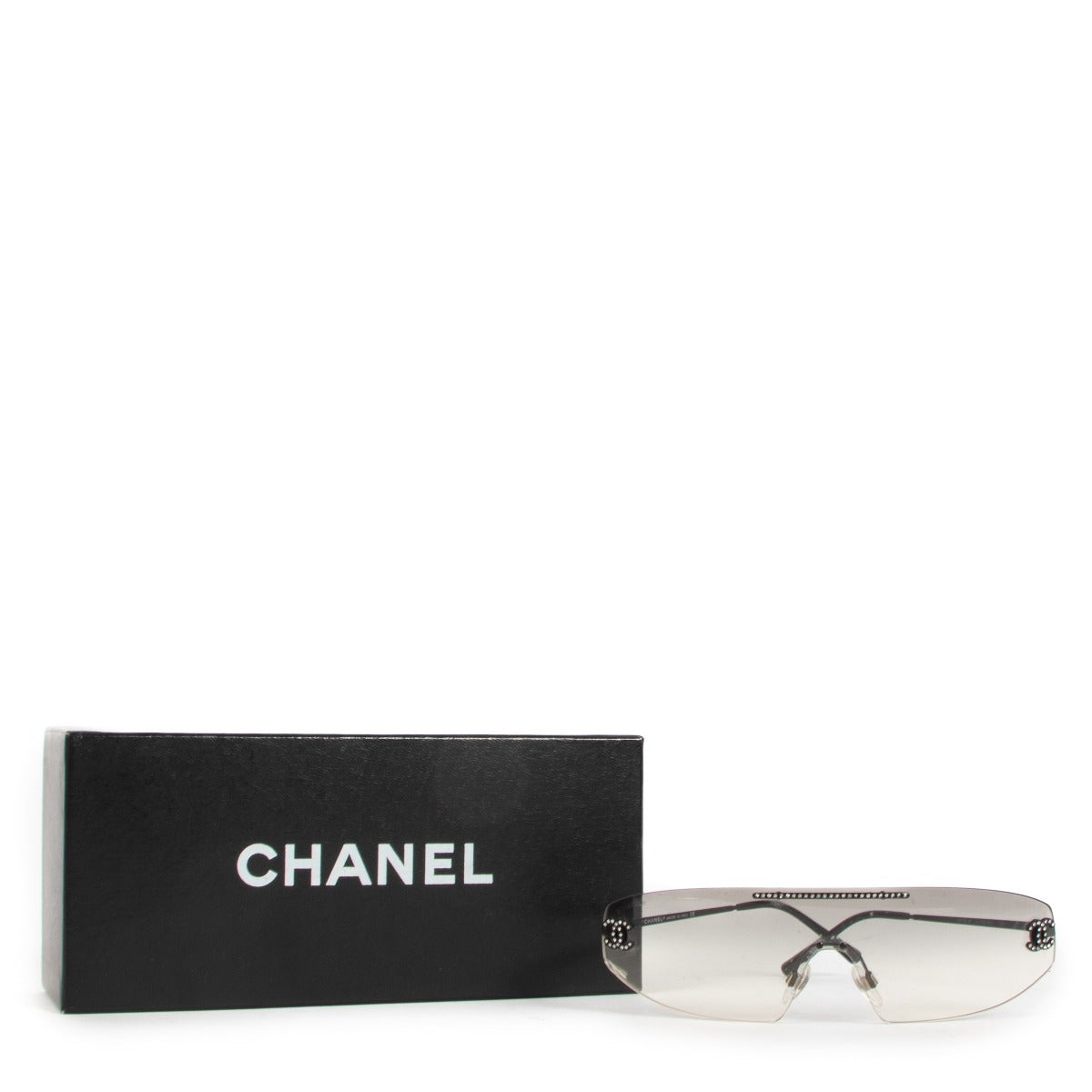 Lunettes de soleil Chanel noires 4078 CC avec cristaux