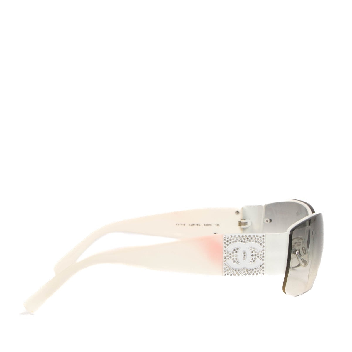 Shop safe online at Labellov these 100% authentic second hand Chanel White 4117 CC Crystal Sunglasses