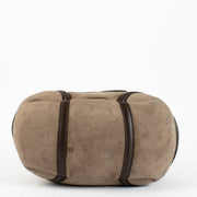 Authentic pre-loved Chanel CC Logo Suede Brown Shearling Bag on Labellov.com