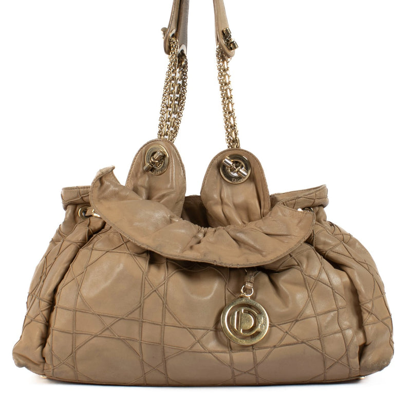 Shop 100% authentic Dior Beige Cannage Lambskin Shoulder Bag at Labellov.com.