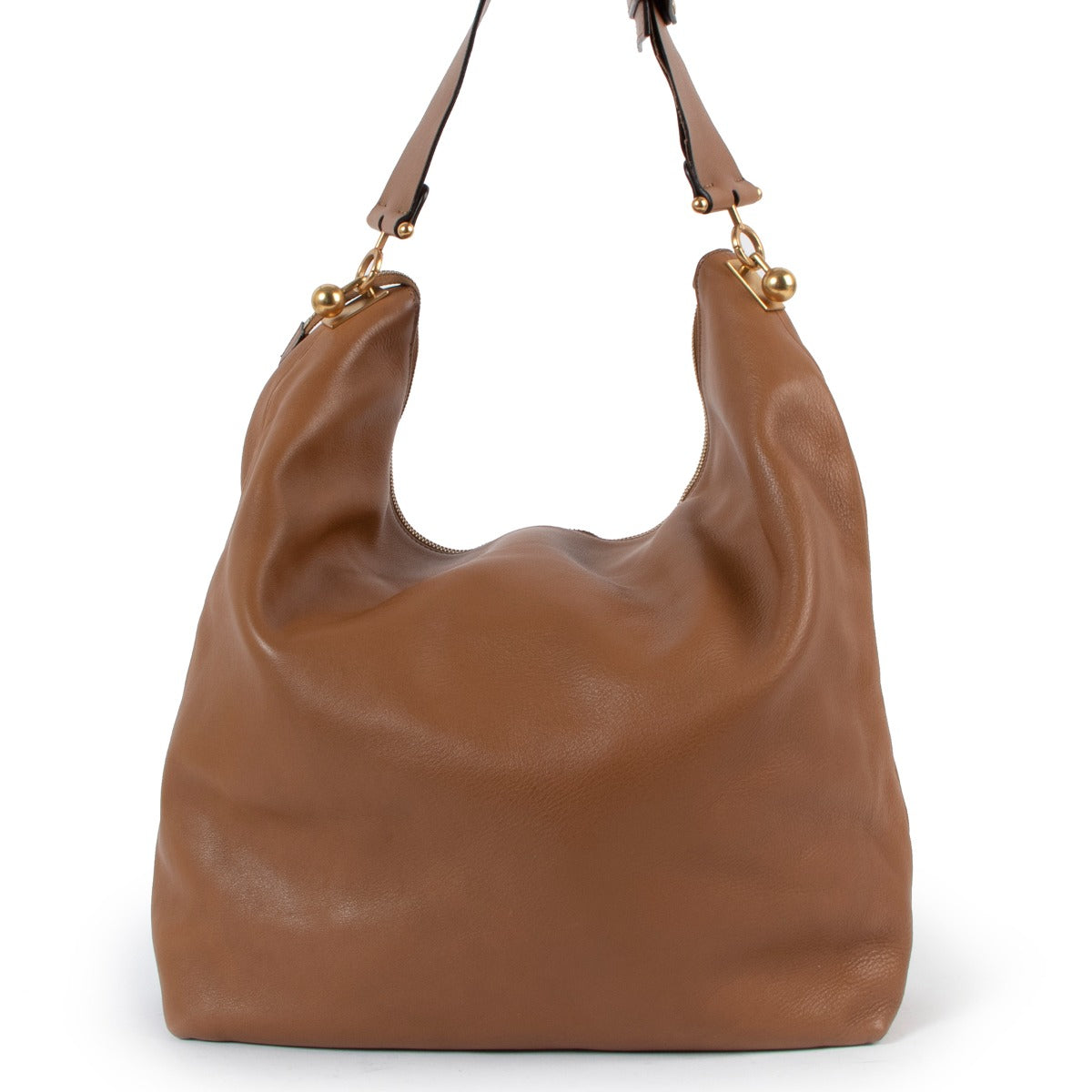 Marni Camel Leren Hobo Tas