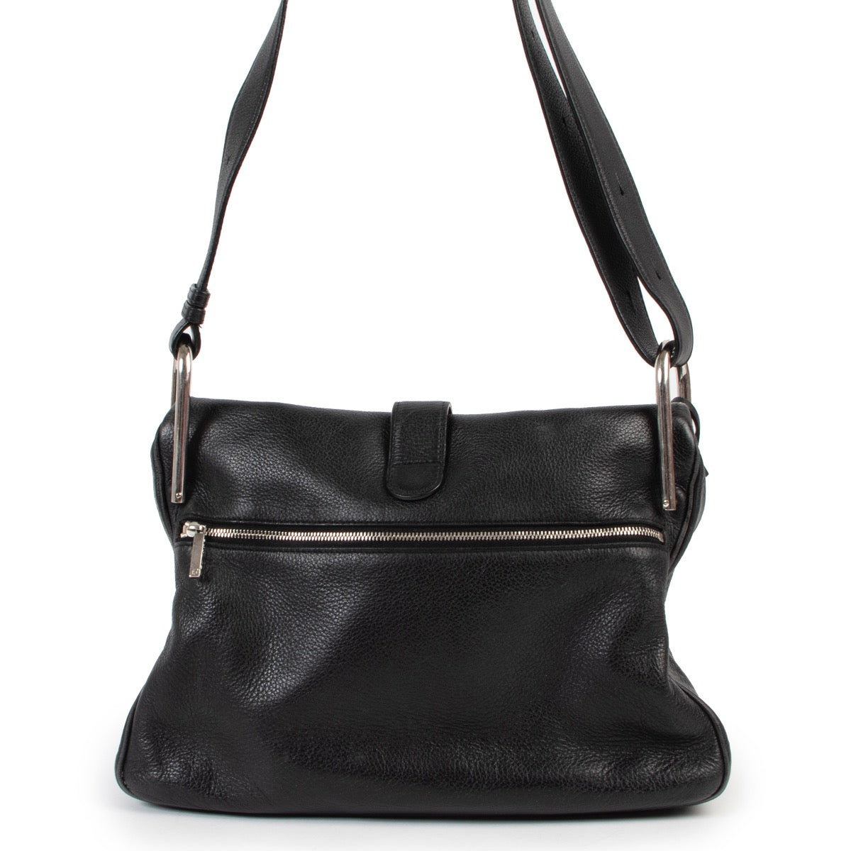 Buy an authentic second hand Delvaux black leather Givry shoulder bag at Labellov