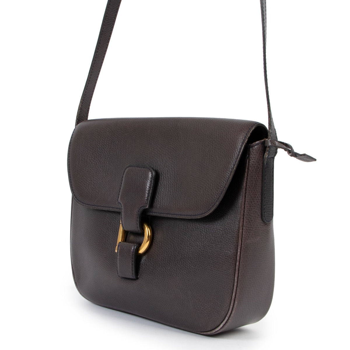 Shop second hand luxury designer vintage Delvaux Navy Blue D Ring Crossbody Bag at Labellov.
