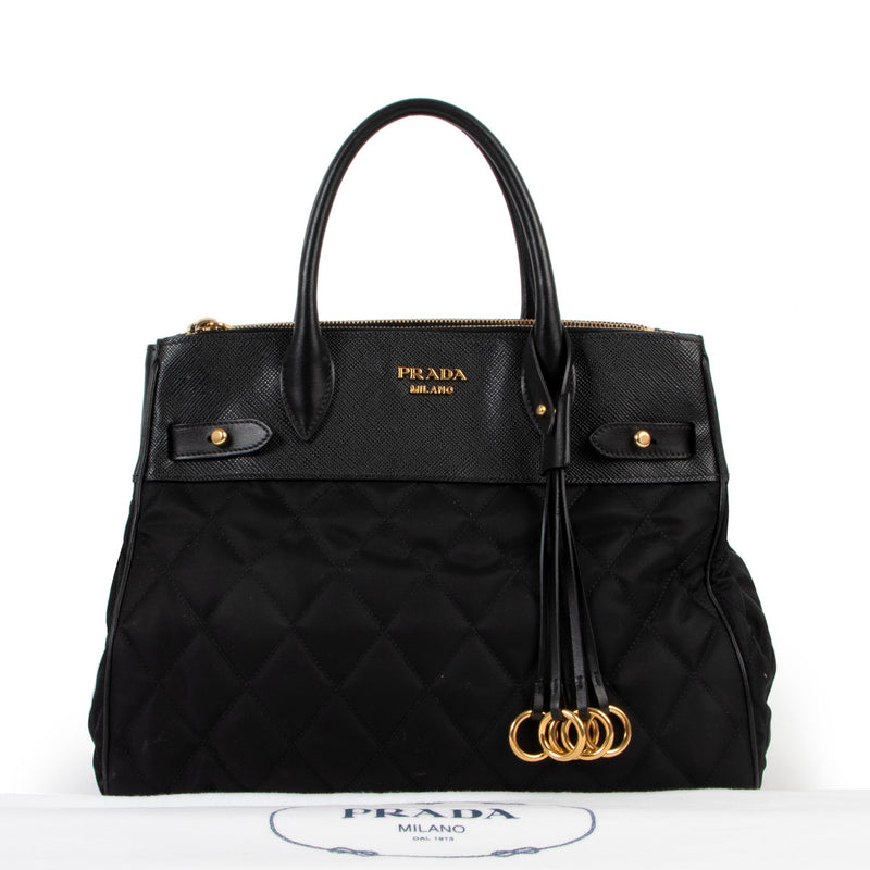 Prada Black Vinyl Top Handle Bag