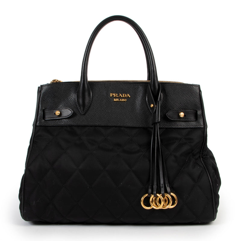 Prada Black Vinyl Top Handle Bag