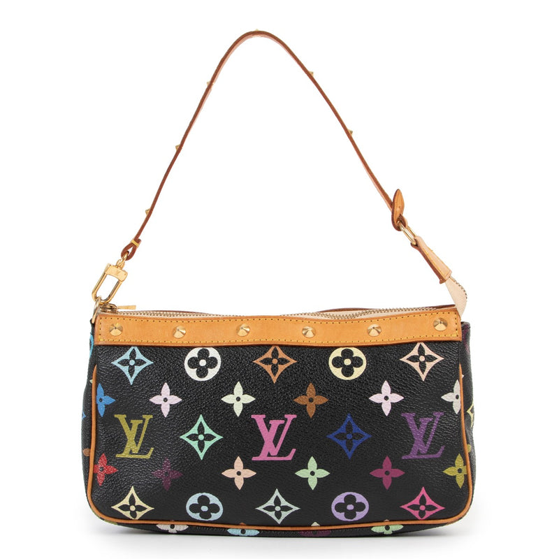Shop safe online at Labellov in Antwerp 100% authentic second hand Louis Vuitton Black Multicolor Murakami Pochette Accessoires