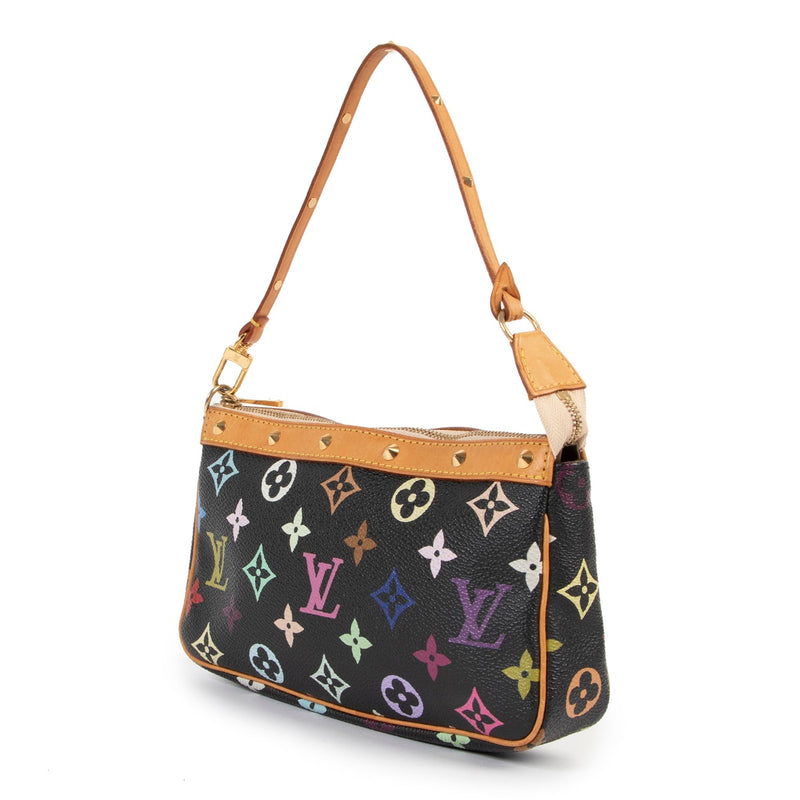 Shop safe online at Labellov in Antwerp 100% authentic second hand Louis Vuitton Black Multicolor Murakami Pochette Accessoires